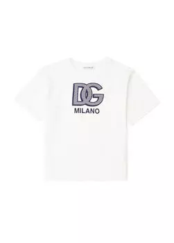 Белая футболка с логотипом для мальчика Dolce&Gabbana