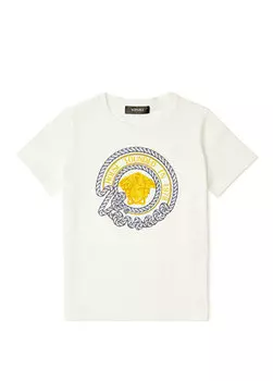 Белая футболка с логотипом для мальчика Versace