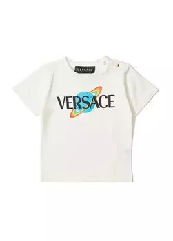 Белая футболка с логотипом для мальчика Versace