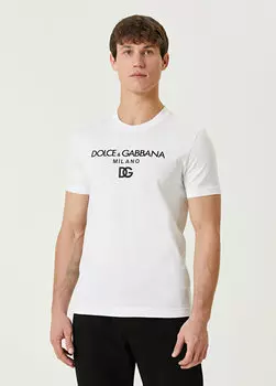 Белая футболка с логотипом Dolce&Gabbana
