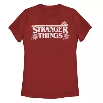 Белая футболка с логотипом и снежинками для детей "Stranger Things Holiday" Licensed Character