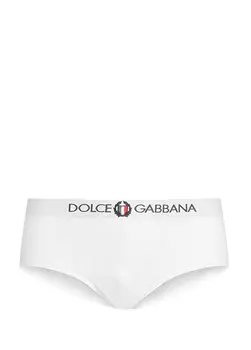 Белая футболка с логотипом и тесьмой Dolce&Gabbana