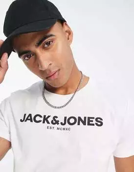 Белая футболка с логотипом Jack & Jones