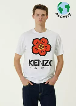 Белая футболка с логотипом Kenzo
