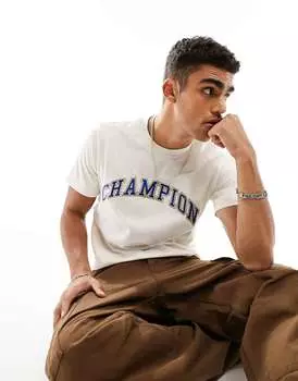 Белая футболка с логотипом колледжа Champion Rochester