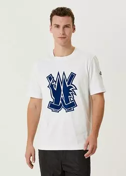 Белая футболка с логотипом Moncler