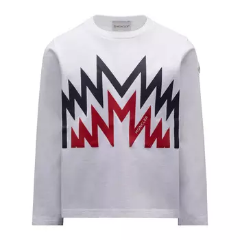 Белая футболка с логотипом Moncler, белый