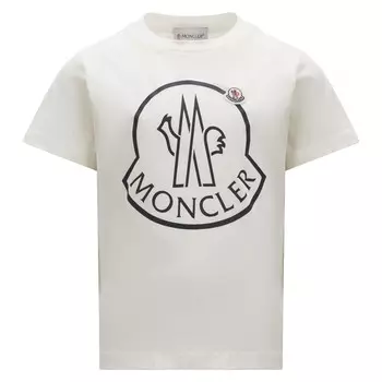 Белая футболка с логотипом Moncler, белый