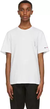 Белая футболка с логотипом на рукаве Moncler