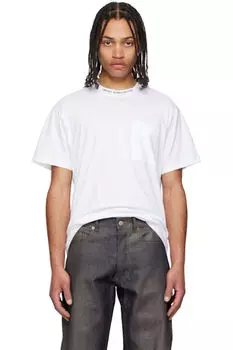 Белая футболка с логотипом на воротнике Versace Jeans Couture