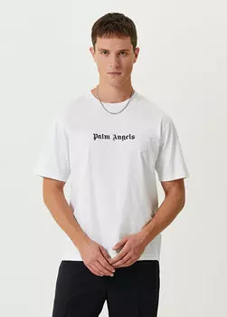 Белая футболка с логотипом Palm Angels