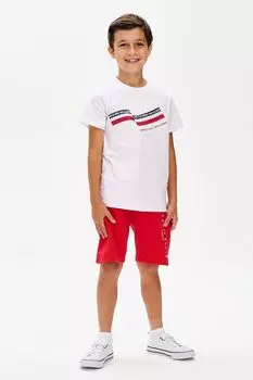 Белая футболка с логотипом Perry Ellis America, белый