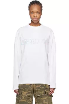 Белая футболка с логотипом Sparkle с длинными рукавами We11done