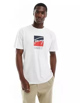Белая футболка с логотипом Tommy Jeans dna box