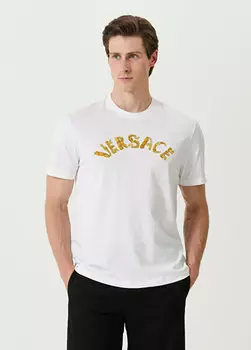 Белая футболка с логотипом Versace