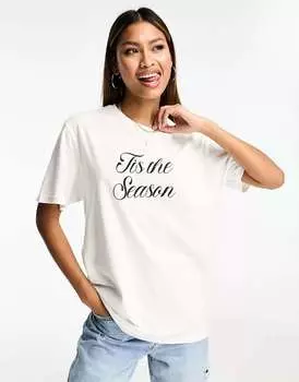 Белая футболка с мотивом «Рождество - это сезон» In The Style
