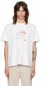 Белая футболка с надписью «Box» OUR LEGACY