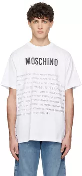 Белая футболка с надписью Moschino, Multi white