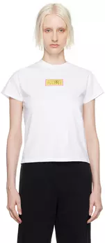 Белая футболка с нашивкой-логотипом MM6 Maison Margiela, Optic white