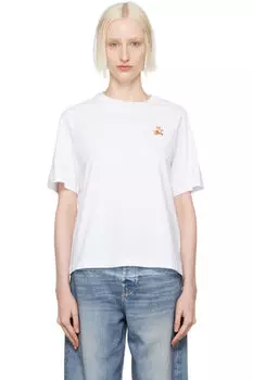 Белая футболка с нашивкой Speedy Fox Comfort Maison Kitsun