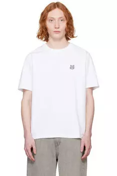 Белая футболка с нашивкой в виде головы лисы Comfort Maison Kitsun