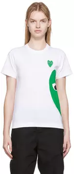 Белая футболка с нашивкой в виде сердца Comme des Garons Play
