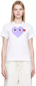 Белая футболка с нашивкой в виде сердца Comme des Garons Play
