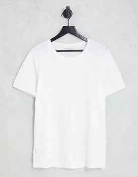 Белая футболка с необработанными краями Selected Homme