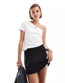 Белая футболка с открытыми плечами ASOS DESIGN