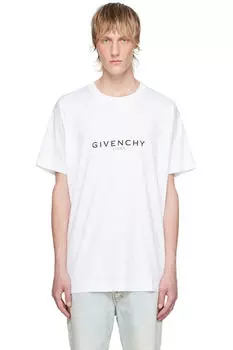 Белая футболка с перевернутым рисунком Givenchy