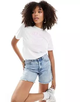 Белая футболка с принтом "Близнецы" Pieces zodiac