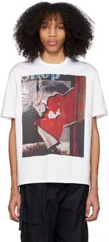 Белая футболка с принтом Comme des Garons Homme
