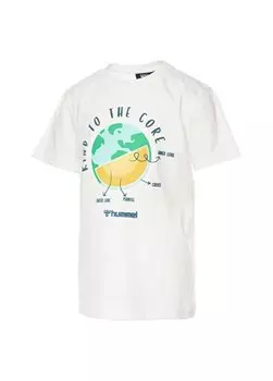 Белая футболка с принтом для мальчика 911789-9003-HMLCEDRIC T-SHIRTS S/S Hummel, белый