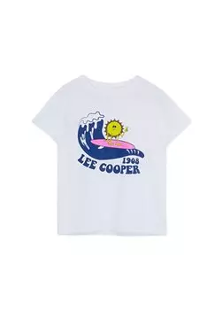 Белая футболка с принтом для мальчиков 242 LCB 242008 VAGUE WHITE Lee Cooper, белый