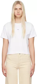 Белая футболка с принтом и логотипом icro A.P.C.