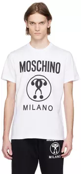 Белая футболка с принтом Moschino