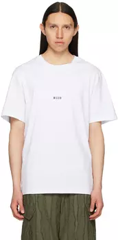 Белая футболка с принтом MSGM