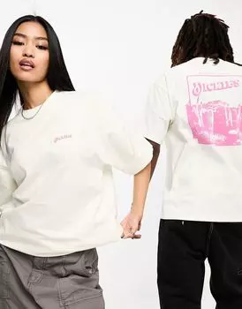 Белая футболка с принтом на спине Dickies Rose Lodge