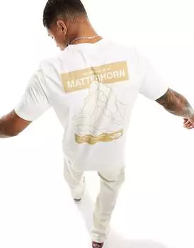 Белая футболка с принтом на спине The North Face Matterhorn