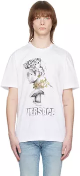 Белая футболка с принтом Versace