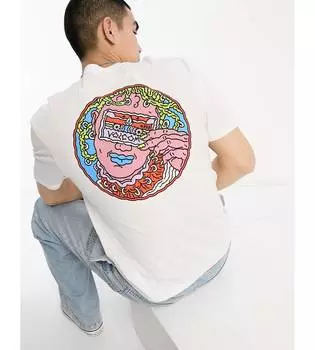 Белая футболка с принтом Volcom Connected Minds Back