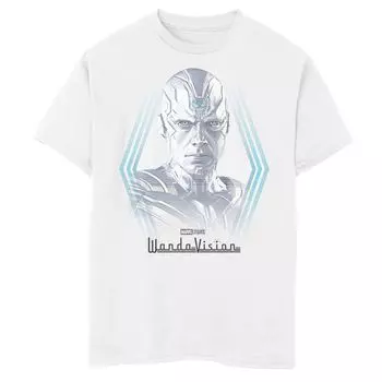 Белая футболка с рисунком и портретом для мальчиков 8–20 лет Marvel WandaVision Vision Marvel