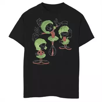 Белая футболка с рисунком «Marvin The Martian Paint & Sketch» для мальчиков 8–20 лет Looney Tunes Licensed Character