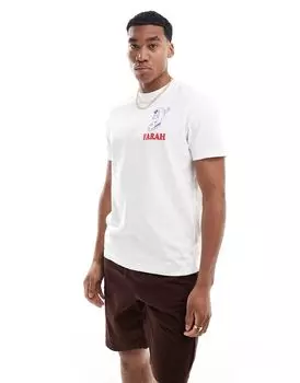 Белая футболка с рисунком на спине Farah