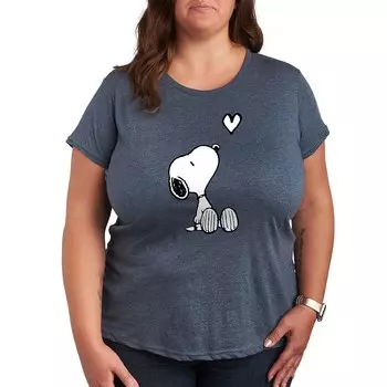 Белая футболка с рисунком сердца Snoopy Plus Peanuts Licensed Character, цвет Heather Blue