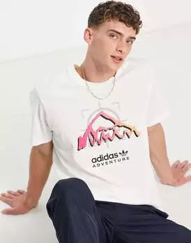 Белая футболка с текстовым принтом на спине adidas Originals Adventure