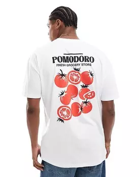 Белая футболка с томатным принтом New Look