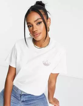 Белая футболка с трилистником adidas Originals