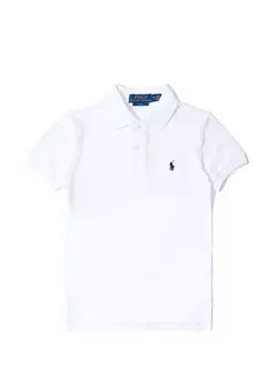 Белая футболка с воротником-поло для мальчика Polo Ralph Lauren