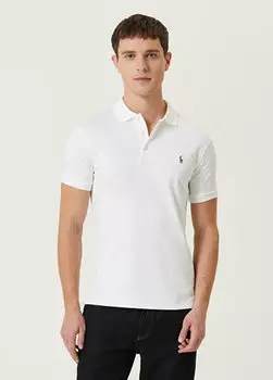 Белая футболка с воротником-поло Polo Ralph Lauren